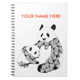 Caderno Espiral Mãe da panda & bebê Cub