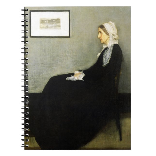 Caderno Espiral Mãe de assobio por James Abbott McNeill Whistler (Frente)