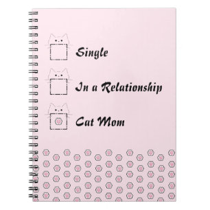 Caderno Espiral Mãe de Gato Gato Fofo Pata Rosa