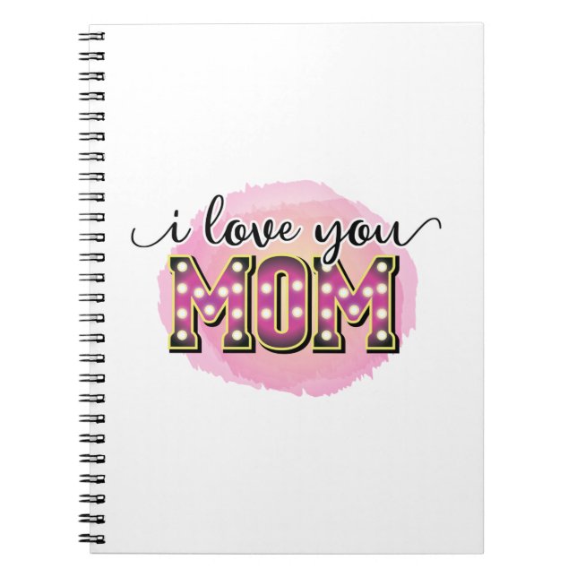Caderno Espiral Mãe Deu Presente Eu Te Amo Mãe (Frente)