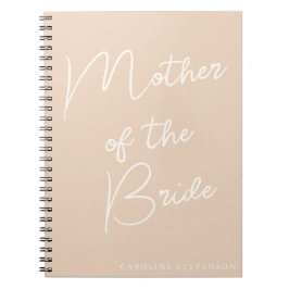 Caderno Espiral Mãe do Blush Personalizado de Script Moderno Bride