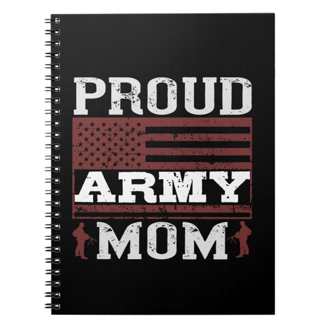 Caderno Espiral Mãe do exército orgulhoso (Frente)