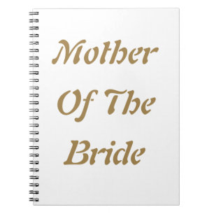Caderno Espiral Mãe Dos Casamentos Bride, Presente Favorito Dourad