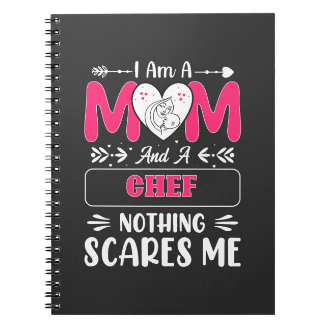 Caderno Espiral Mãe E Chef Nada Me Assusta, Chef Engraçado (Frente)