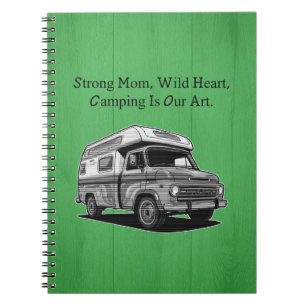 Caderno Espiral Mãe Forte Coração Selvagem Vida de Acampamento ao