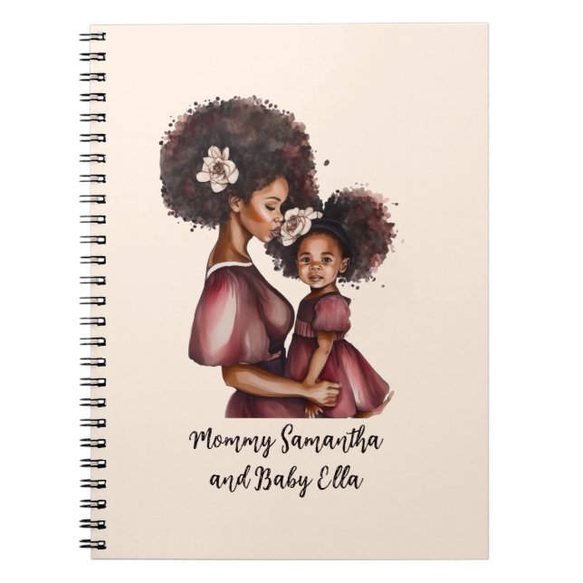 Caderno Espiral Mãe negra personalizada e filha (2) (Frente)
