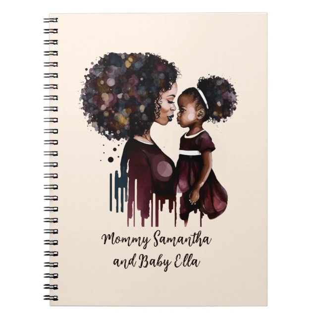 Caderno Espiral Mãe negra personalizada e filha (4) (Frente)