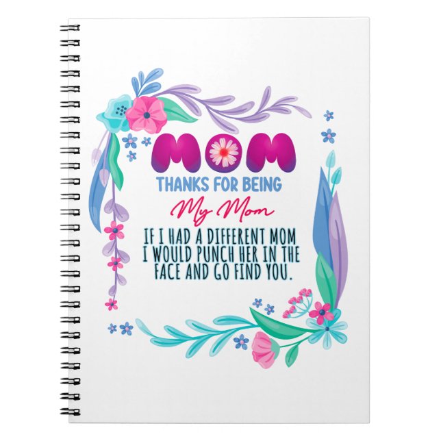 Caderno Espiral Mãe Obrigados Por Ser Minha Mãe (Frente)