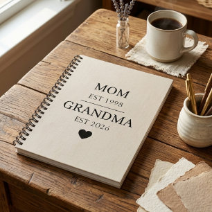 Caderno Espiral Mãe para Avó Ano de Fundação Jornada Família Desig