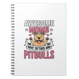Caderno Espiral Mães Incríveis Têm Tatuagens e Pitbulls Camiseta V
