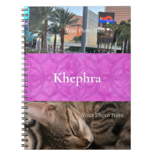 Caderno Espiral Magenta Batik Name e Photo Collage