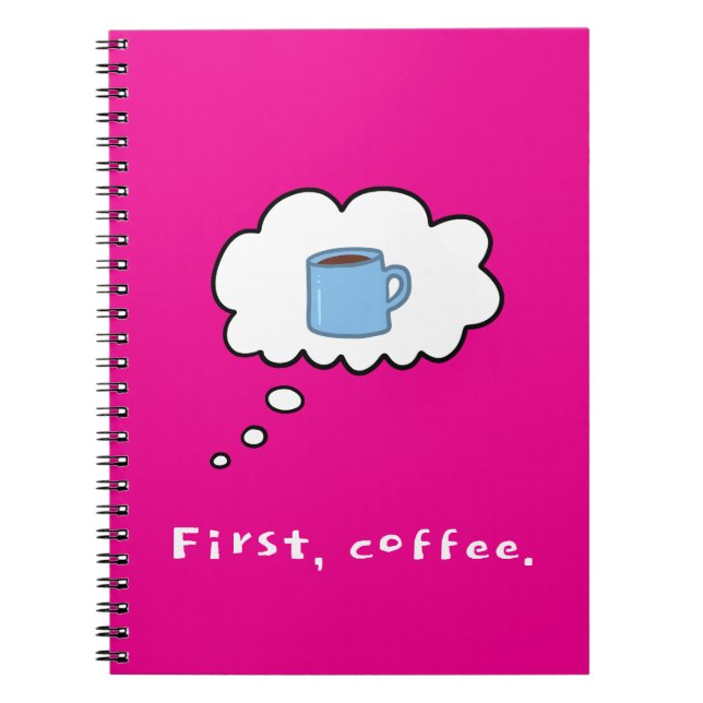 Caderno Espiral Magenta de café (Frente)