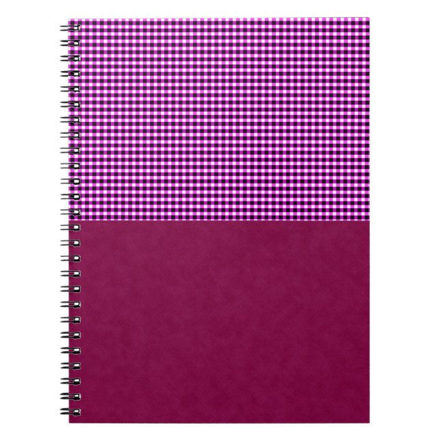 Caderno Espiral Magenta Denim E Tartan, Notebook (Frente)