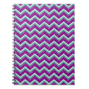 Caderno Espiral Magenta Foil e Teal ZigZag Padrão