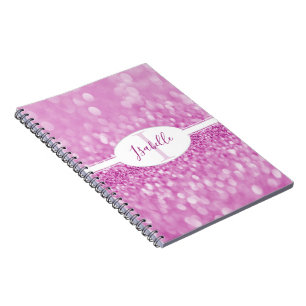 Caderno Espiral Magenta Glitter Personalizar Notebook