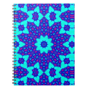 Caderno Espiral Magia Blue caleidoscópio floresceu