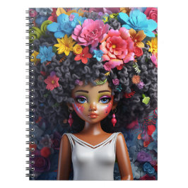Caderno Espiral Magia de menina negra melanina meninas de pele mar