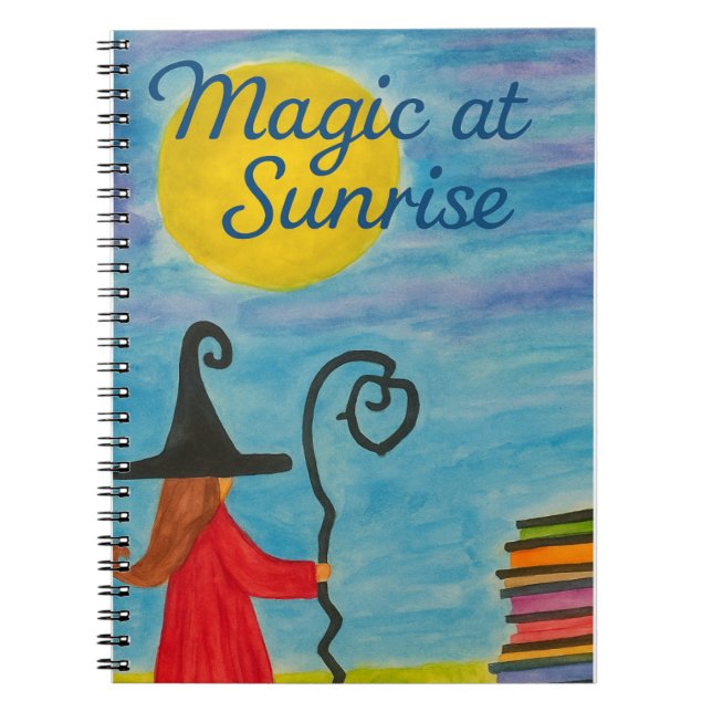 Caderno Espiral Magic at Sunrise – Watercolor Witch (Frente)