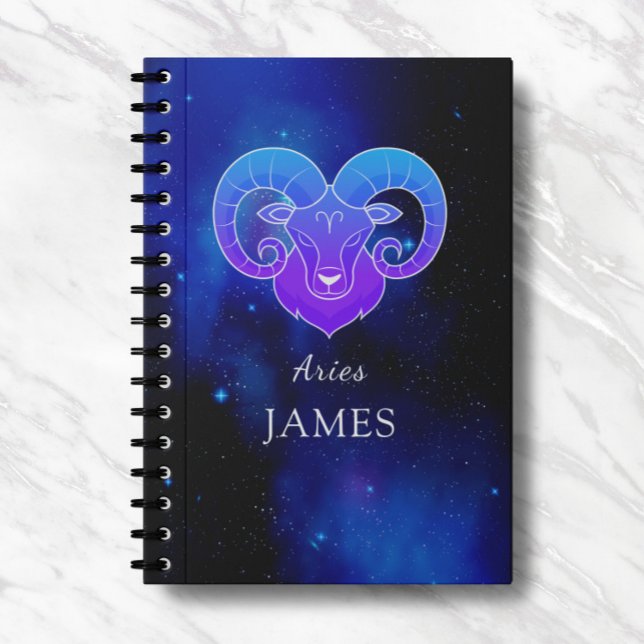 Caderno Espiral Magic Name com o símbolo Zodíaco - Antebook Aries (Criador carregado)