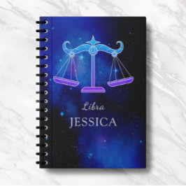 Caderno Espiral Magic Name com Zodiac - Símbolo Libra Notebook