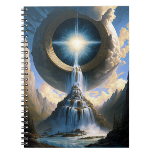 Caderno Espiral Magic Waterfall Surreal Fantasy Art