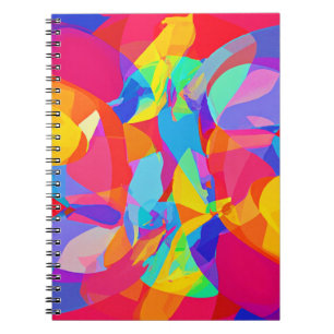 Caderno Espiral Mágica de padrão colorido