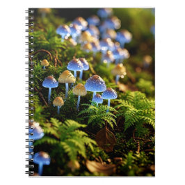 Caderno Espiral Magical Bioluminescent Fungi - Deep Forest