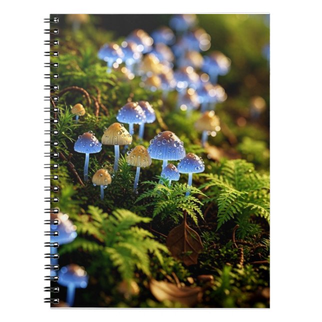 Caderno Espiral Magical Bioluminescent Fungi - Deep Forest (Frente)