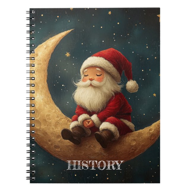 Caderno Espiral Magical Night with Crescent Moon and Santa Claus (Frente)