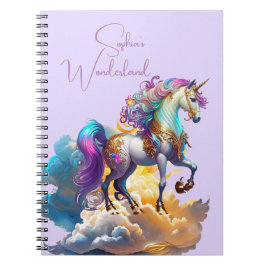 Caderno Espiral Magical Unicorn Fantasy nutre belo aniversário