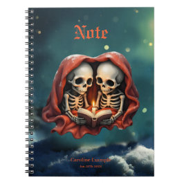 Caderno Espiral Magical winter moments, two skeletons 