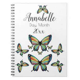 Caderno Espiral Magnífica Asas da Borboleta Arco-Íris Magnífica