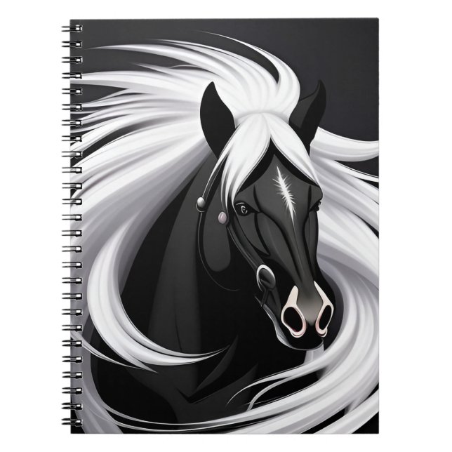 Caderno Espiral Magnífico Cavalo Negro (Frente)