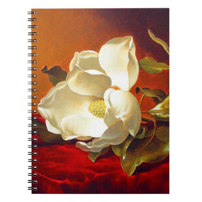 Caderno Espiral Magnolia em Red Velvet Martin Johnson Heade (Frente)