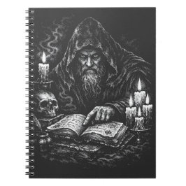Caderno Espiral Mago Estudando o Grimório — por BurnsInHell
