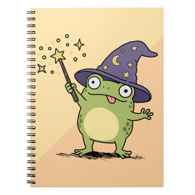 Caderno Espiral Mago Sapo Conjura Feitiços (Frente)