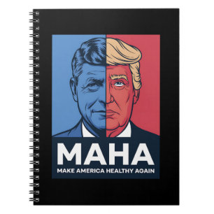 Caderno Espiral MAHA Faça a América Saudável Novamente Trump 2024