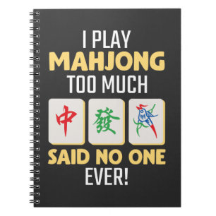Caderno Espiral Mahjong Gamer Conselho Game China Japão Mah Jong