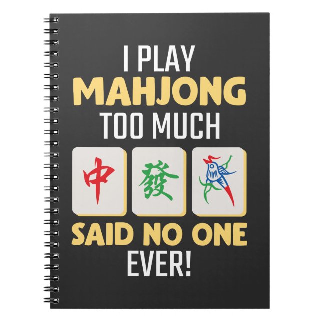 Caderno Espiral Mahjong Gamer Conselho Game China Japão Mah Jong (Frente)