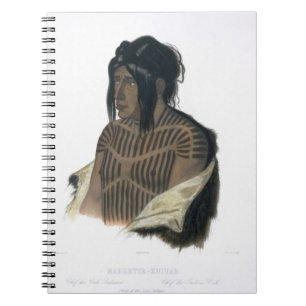 Caderno Espiral Mahsette-Kuiuab, chefe dos indianos do Cree, placa