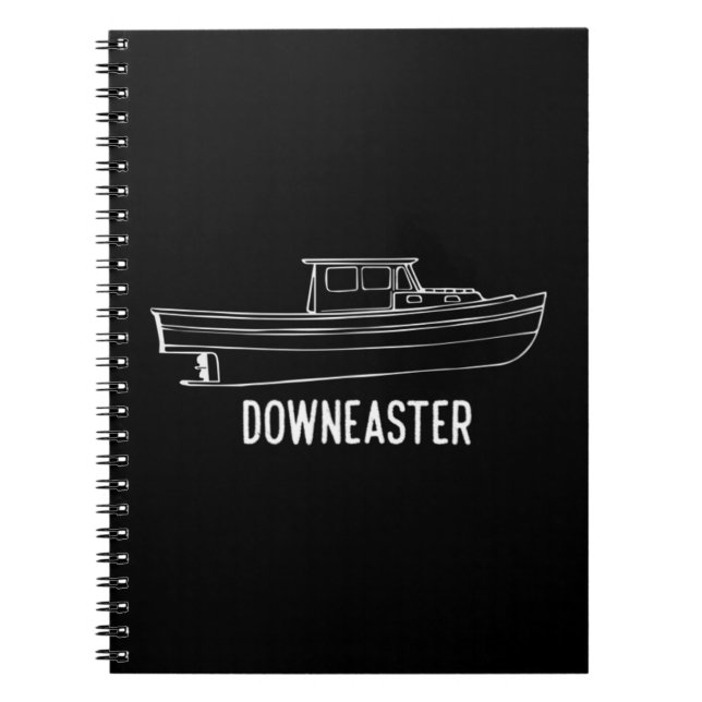 Caderno Espiral Maine State Downeaster Lagosta Barco de Pesca T sh (Frente)