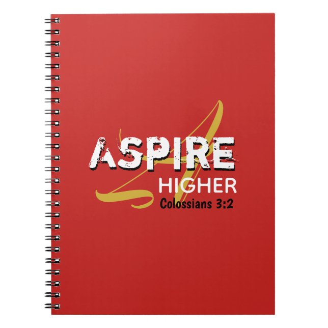 Caderno Espiral MAIS ALTO ASPIRE - Cristão Inspirador Vermelho (Frente)