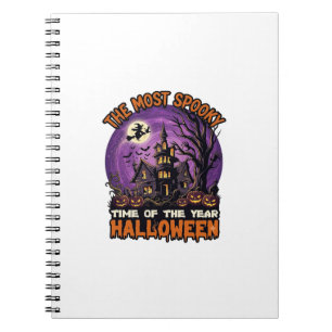 Caderno Espiral Mais Assustadora Casa Assombrada de Halloween Brux