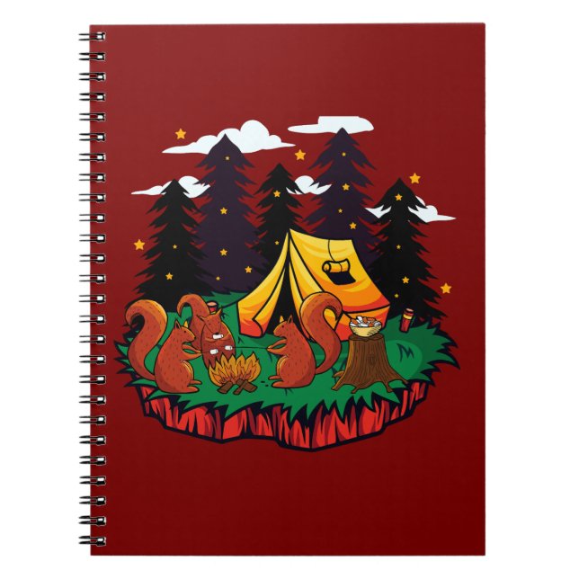 Caderno Espiral Mais Diversão Com Este Esquilo de Acampamento (Frente)