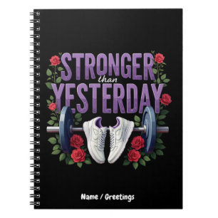 Caderno Espiral Mais Forte do que Ontem – Motivação, Fitness