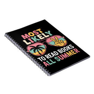 Caderno Espiral Mais Propenso a Ler Livros Todo o Verão Presente p