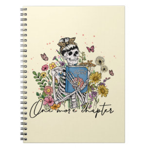 Caderno Espiral Mais um Capítulo Esqueleto Floral