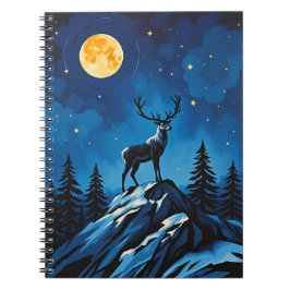 Caderno Espiral Majestic Reindeer by Moonlight Notebook