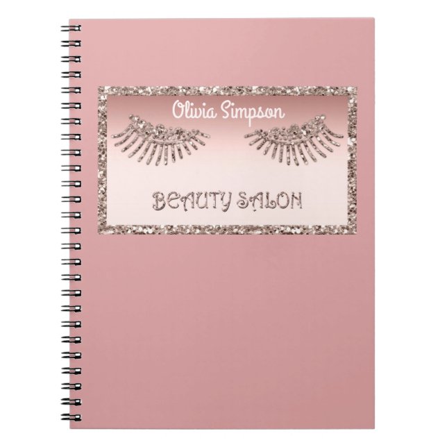 Caderno Espiral Makeup Artist Eyes Lashes Glitter Drives Spark Bea (Frente)