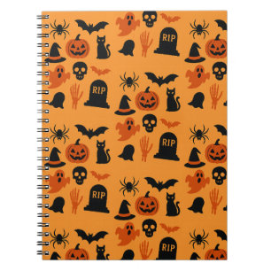 Caderno Espiral Malandro Halloween - Trick preto e laranja